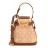 Dior Raffia Calfskin Cannage Bucket Bag Natural