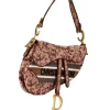 Christian Dior Canvas Brocart Saddle shoulder bag