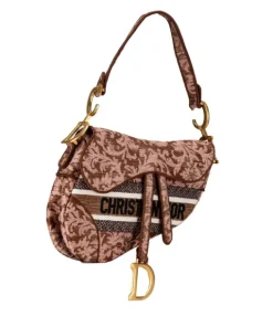 Christian Dior Canvas Brocart Saddle shoulder bag