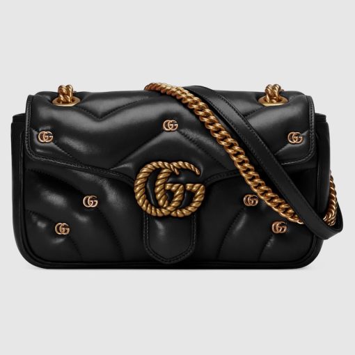 GUCCI GG MARMONT SMALL BLACK LEATHER BAG