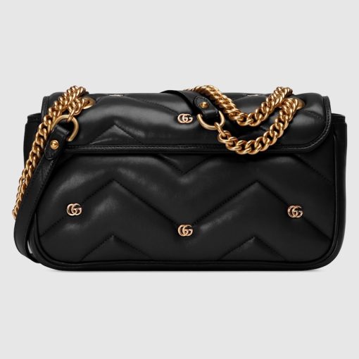 GUCCI GG MARMONT SMALL BLACK LEATHER BAG