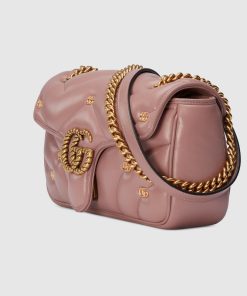 Gucci GG MARMONT SMALL ROSE BEIGE LEATHER BAG