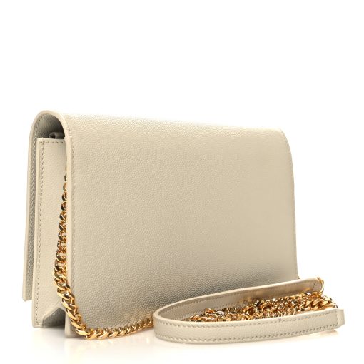 YSL Grain De Poudre Classic Kate Chain Wallet Crema Soft