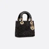 Dior Mini Lady Bag Black Cotton with Micropearls