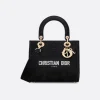 Dior Lady D-Lite Bag Black Soleil Macramé Embroidery