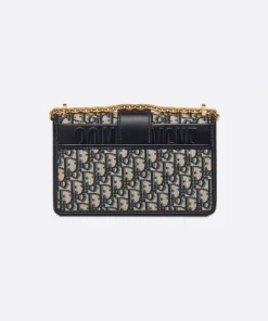 Dior Montaigne Chain Bag Blue Dior Oblique Jacquard