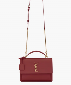 SAINT LAURENT Medium Red Sunset Satchel Bag