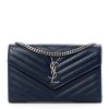 YSL Grain De Poudre Chain Wallet Blue Sapphire