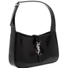 YSL Le 5 a 7 Hobo in Smooth Leather with Silver Hardware in Black