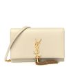 YSL Grain De Poudre Classic Kate Chain Wallet Crema Soft