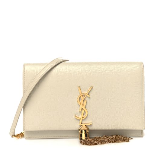 YSL Grain De Poudre Classic Kate Chain Wallet Crema Soft