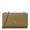 YSL Grain De Poudre Medium Kate Satchel Hazel Green