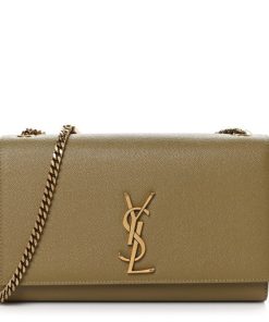 YSL Grain De Poudre Medium Kate Satchel Hazel Green