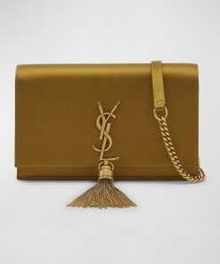 YSL PARIS Tan Leather Kate Tassel Wallet On Chain