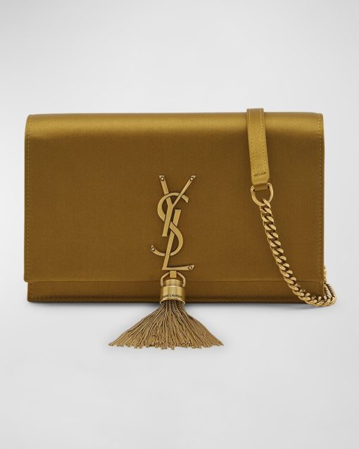 YSL PARIS Tan Leather Kate Tassel Wallet On Chain