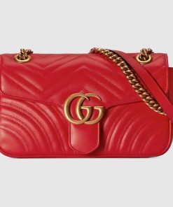 GUCCI GG MARMONT SMALL RED BAG