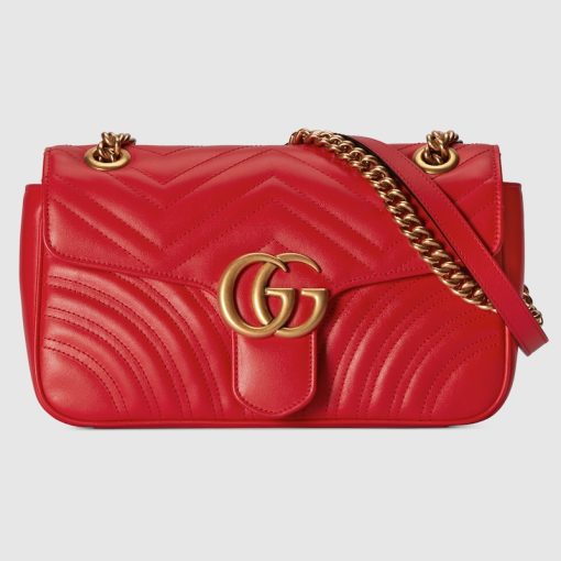 GUCCI GG MARMONT SMALL RED BAG