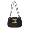 CHANEL Lambskin Quilted CC Messenger Black