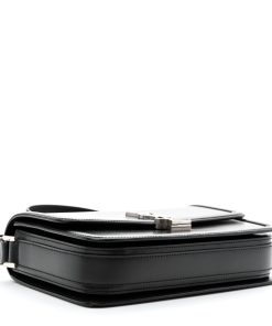 YSL Box Calfskin Medium Solferino Black