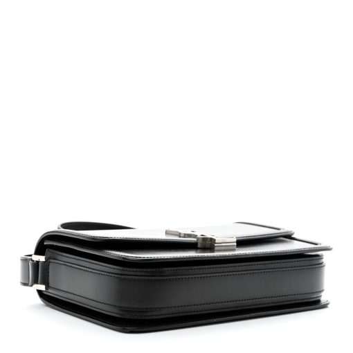 YSL Box Calfskin Medium Solferino Black