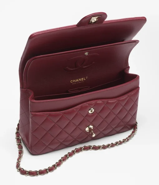 CAHNEL Classic Lambskin Burgundy Bag