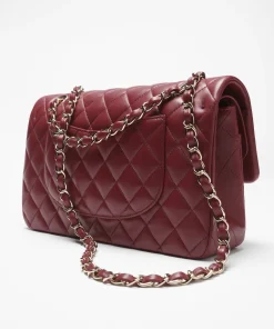 CAHNEL Classic Lambskin Burgundy Bag