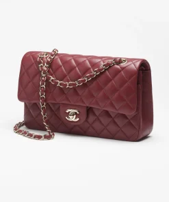 CAHNEL Classic Lambskin Burgundy Bag