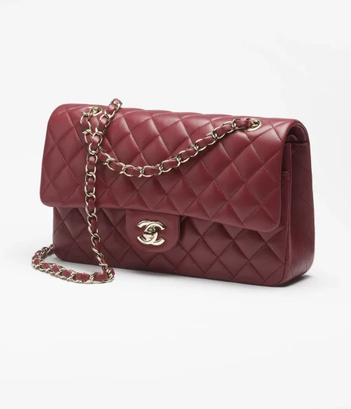 CAHNEL Classic Lambskin Burgundy Bag