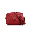 Saint Laurent Lou Red Leather Shoulder Bag