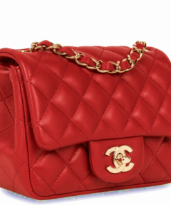 CHANEL MINI SQUARE CLASSIC FLAP RED