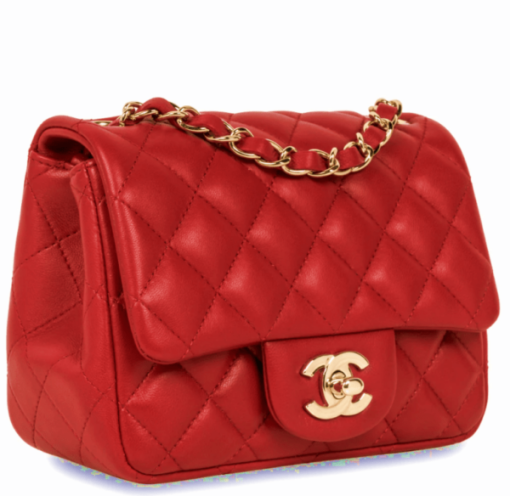 CHANEL MINI SQUARE CLASSIC FLAP RED