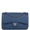 CHANEL JUMBO CLASSIC SINGLE FLAP BAG NAVY BLUE