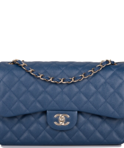 CHANEL JUMBO CLASSIC SINGLE FLAP BAG NAVY BLUE