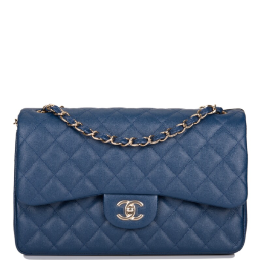 CHANEL JUMBO CLASSIC SINGLE FLAP BAG NAVY BLUE