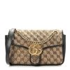 Gucci Monogram Small GG Marmont Bag Beige Black