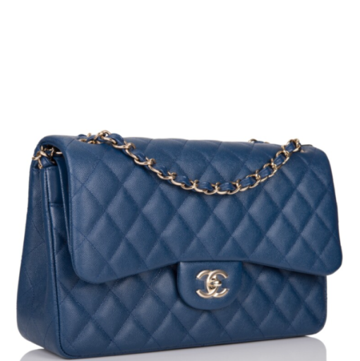 CHANEL JUMBO CLASSIC SINGLE FLAP BAG NAVY BLUE