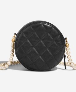 Chanel Round Clutch Calf Black