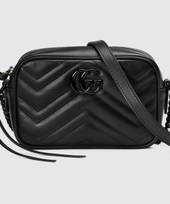 GUCCI GG MARMONT MINI BLACK BAG