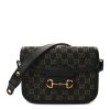 Gucci Jacquard Black Denim GG Horsebit 1955 Black Ivory