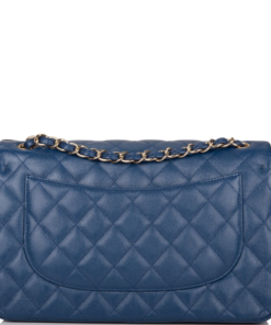 CHANEL JUMBO CLASSIC SINGLE FLAP BAG NAVY BLUE