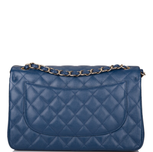 CHANEL JUMBO CLASSIC SINGLE FLAP BAG NAVY BLUE