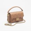 CHANEL MINI FLAP TOP SHINY CALFSKIN CAMEL BAG