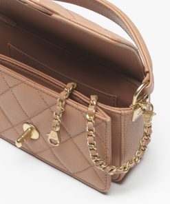 CHANEL MINI FLAP TOP SHINY CALFSKIN CAMEL BAG