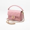 CHANEL MINI FLAP WITH TOP SHINY CALFSKIN PINK BAG