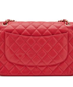 CHANEL JUMBO RED CLASSIC DOUBLE FLAP BAG