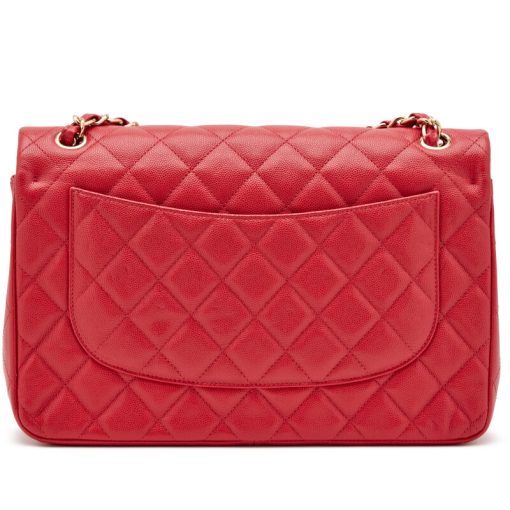 CHANEL JUMBO RED CLASSIC DOUBLE FLAP BAG