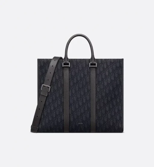 Dior East-West Tote Black Oblique Jacquard Bag