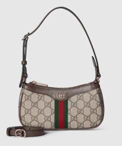 Gucci Ophidia Mini Beige And Dark Brown Shoulder Bag