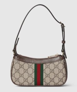 Gucci Ophidia Mini Beige And Dark Brown