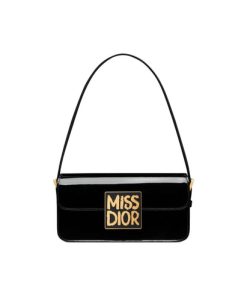 Dior Miss Dior Flap Bag Patent Black